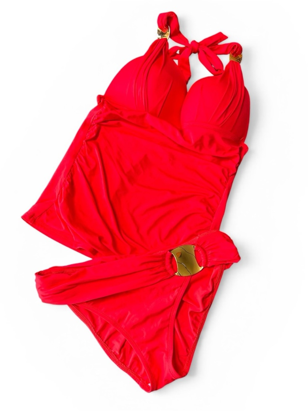 Red Halter Swimsuit Tankini & Matching Bottom